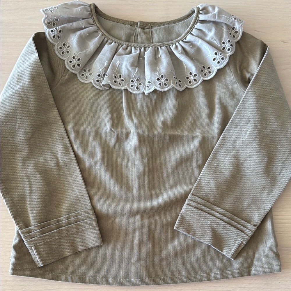 Kids Long Sleeve blouse with Lace Collar